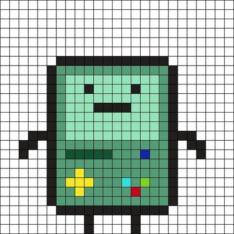 BMO Perler Bead Pattern | Bead Sprites | Characters Fuse Bead Patterns Bmo Perler Beads, Rave Light, Kandi Mask, Kandi Cuffs, Kandi Cuff, Fuse Bead Patterns, Pony Bead Patterns, Pattern Maker, Kandi Patterns