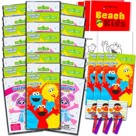 PRICES MAY VARY. Sesame Street Mini Party Favors Set for Kids - Bundle with 24 Mini Elmo Grab n Go Play Packs with Coloring Pages and Loot Bags (Sesame Street Birthday Party Supplies). This Sesame Street party supplies set features 24 mini Grab n Go Play Packs each including a miniature coloring book, stickers, and coloring utensils. Sure to delight, Sesame Street Play Packs are great as party favors, party supplies, goodie bag fillers, non-candy Halloween treats, trick or treat goodies, as part Sesame Street Party Favors, Sesame Street Books, Grab N Go, Elmo World, Bubble Party, Birthday Souvenir, Sesame Street Birthday Party, Sesame Street Party, Sesame Street Birthday