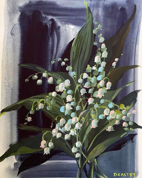 Helen Dealtry on Instagram: “I painted some lily of the valley for you! There will be 4 gouache and acrylic 9x12” originals on my website this evening at 5pm EST. Such…” Lily Of The Valley Painting, Helen Dealtry, Valley Painting, 75 Medium, Moon Painting, Wonderful Flowers, Media Painting, Mixed Media Painting, Lily Of The Valley