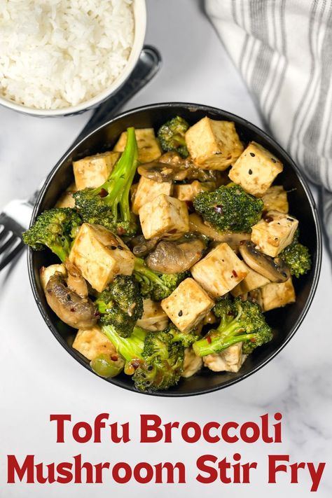 Easy Tofu Broccoli Mushroom Stir Fry Recipe • Simple Sumptuous Cooking Tofu Broccoli Mushroom Stir Fry, Tofu Mushroom Recipe, Broccoli Mushroom Stir Fry, Tofu Broccoli Stir Fry, Tofu Snacks, Tofu Broccoli, Easy Tofu, Broccoli Mushroom, Crunchy Broccoli