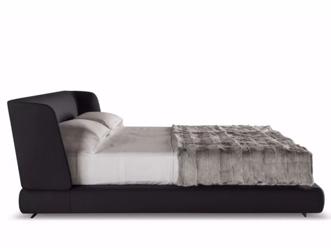 Bed REEVES | Bed by Minotti Moroso Furniture, L Bed, Bed Elegant, Eclectic Bedroom Design, River Cabins, Bed Headboards, Modern Beds, Furniture Business, Metal Headboard