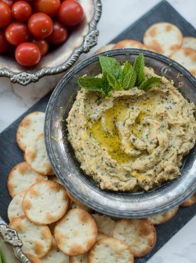 Charcuterie/Cheese Board Archives - Page 5 of 5 - Reluctant Entertainer Appetizers With Mint, Mint Herb Recipes, Hummus And Crackers, Lemon Hummus Recipe, Mint Recipes Fresh, Hummus Appetizers, Dip Appetizers, Lemon Hummus, Tartiflette Recipe