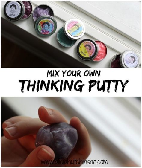 Thinking Putty Recipe, Diy Thinking Putty, How To Make Putty, Homemade Silly Putty, Putty Recipe, Therapy Putty, Thinking Putty, Silicone Putty, Reading Aloud