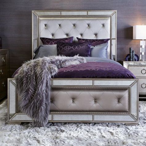 purple and silver Bedroom | 25+ best ideas about Purple Black Bedroom on Pinterest ... Champagne Bedroom Ideas, Champagne Bedroom, Bedroom Gray, Silver Bedroom, Purple Bedrooms, Purple Bedroom, Glam Bedroom, Purple Rooms, Grey Bedroom