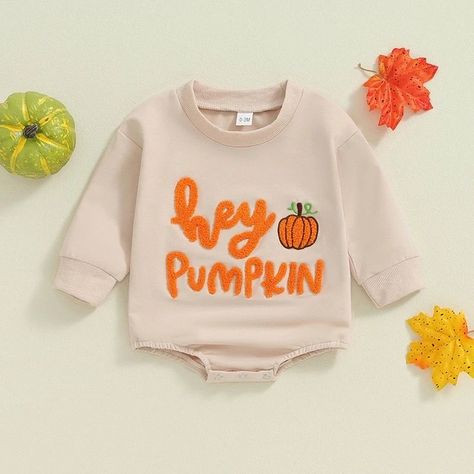 Pumpkin Onesie, Thanksgiving Onesie, Loose Fit Jumpsuit, Fall Bodysuit, Hey Pumpkin, Pumpkin Embroidery, Halloween Bodysuit, Halloween Romper, Witch Pumpkin