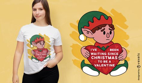 Santa's elf heart t-shirt design Heart Shirt Design, Company Profile Design Templates, Shirt Advertisement, Holding A Heart, Procreate Tutorial, T Shirt Design Vector, Santa's Elves, Surf Tshirt, Heart T Shirt