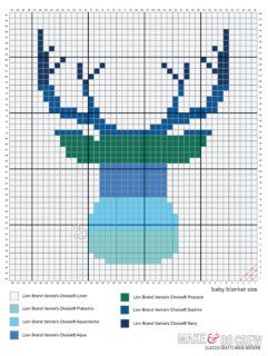 Be a Deer - Baby Sized C2C Graph - MakeAndDoCrew.com.pdf-1 Crochet Graph Patterns, Beginner Crochet Blanket, Crochet Graphgan, Deer Blanket, C2c Crochet Pattern Free, Crochet Deer, Graph Patterns, Crochet Graph, Corner To Corner Crochet