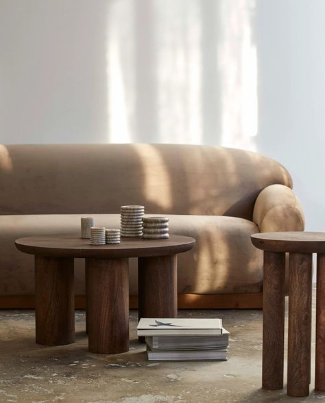 Introducing the Helin Dark Brown Wood Circular Coffee Table by Nordal. This elegant piece is made of solid mango wood with a deep, rich stain. The circular design adds a touch of sophistication to any space. Also available as a side table. Elevate your decor with this exquisite, handcrafted coffee table. Materials: Mango Wood Dimensions: Diameter 70cm, Height: 40cm Weight: 25kg Circular Coffee Table, Side Table Design, Coffee Tables For Sale, Soho House, Side Table Wood, Solid Mango Wood, Furniture Deals, Coffee Table Design, Round Coffee Table