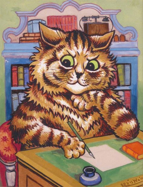 Louis Wane Cat, Louise Wain, Louis Wane, Cat Gouache, Cat Artist, Louis Wain Cats, Nyan Nyan, Louis Wain, Cat Art Illustration