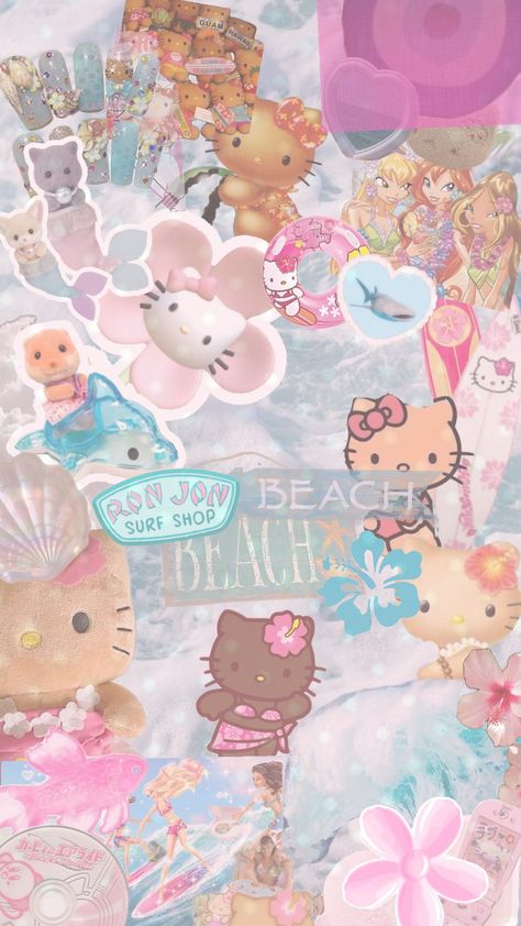 hello kitty praia 🌴 Brazil Hello Kitty, Spring Hello Kitty Wallpaper, Hello Kitty Beach Wallpaper, Beach Hello Kitty, Hello Kitty Collage, Coquette Wallpapers, Hello Kitty Beach, Japanese Core, Hyunjin Photoshoot