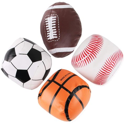 PRICES MAY VARY. ⚾️ 4 PACK: Set of 4 plush sporting balls any child will adore! Includes football, baseball, basketball, and soccer ball ⚽ PERFECT SIZE: 5" Inch are large enough to play for kids all ages, but are also great for little hands. 🏀 FUN & SAFE: These plush sports balls are stuffed and soft. They are completely safe and fun to throw around and won't hurt little kids if they accidentally get hit with one! 🏐 DIMENSIONS: Each ball measures approx 5" - 6" in diameter. Soft and squeezable Baseball Toys, Baby Boy Baseball, Baby Boy Hats, Baseball Baby, Sports Toys, Kids Baseball, Sports Balls, Soccer Balls, Handmade Brand