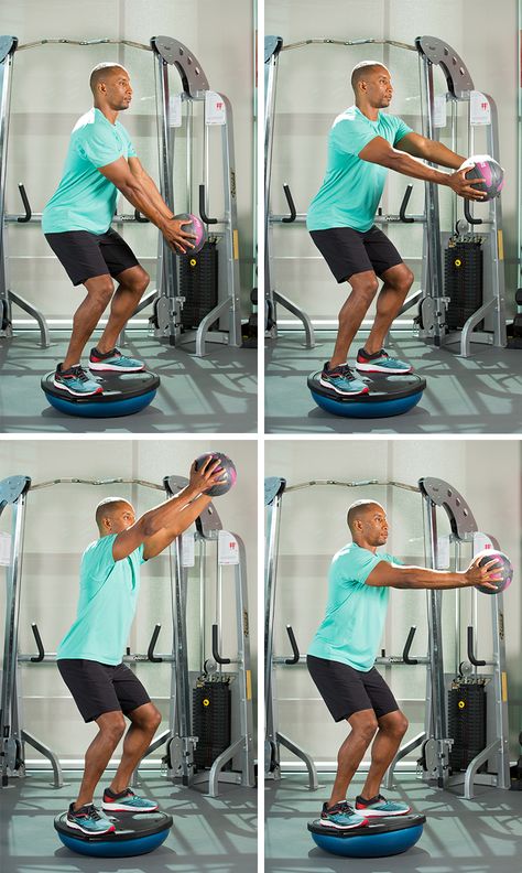 6 Core Exercises to Improve Balance Balance And Stability Exercises, Bosu Ball Balance Exercises, Bosu Balance Exercises, Core And Balance Workouts, Core Stability Exercises, Pt Exercises, Bosu Ball Workout, Core Workout Routine, Bosu Workout