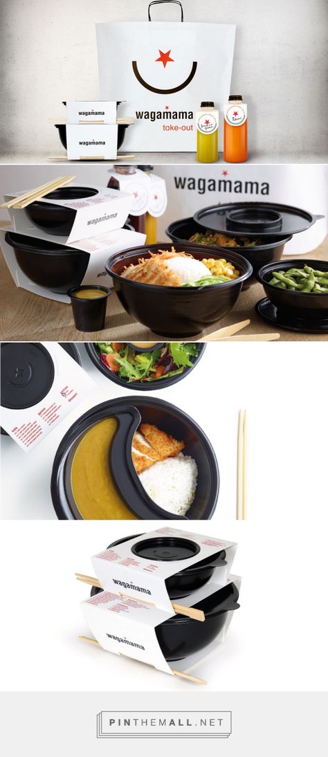 wagamama take-out — The Dieline - Branding & Packaging Ramen Takeaway Packaging, Simple Food Packaging, Food Box Packaging Design, Take Out Packaging, Takeout Packaging, Interesting Packaging, Takeaway Packaging, Clever Packaging, Food Box Packaging