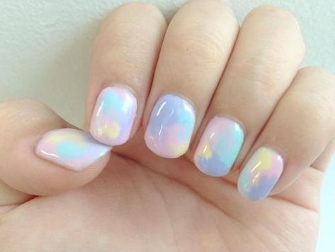 Pastel Color Nails, Nail Art Mariage, Pastel Nail Art, Opal Nails, Pretty Nail Colors, Nails Pretty, Nagellack Trends, Colors Art, Pretty Colors