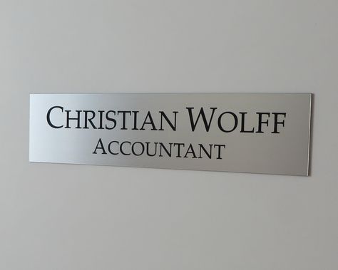 ----------------------------------------------------------------------- DESCRIPTION ----------------------------------------------------------------------- Custom Made Laser Engraved Office Sign With Self Adhesive 3M Back Side The sign is laser engraved so the words will never fade or rub off. Also available with a motivational quote or secret message. All wall/door signs in my shop: https://www.etsy.com/shop/MiraCustomSigns?section_id=21628885 Size: 5cm High x 20cm Wide / 2'' x 8'' We also acce Door Name Plates, Positive Wall, Laser Engraved Acrylic, Office Signage, Door Plate, Desk Sign, Office Signs, Types Of Lettering, Wall Door