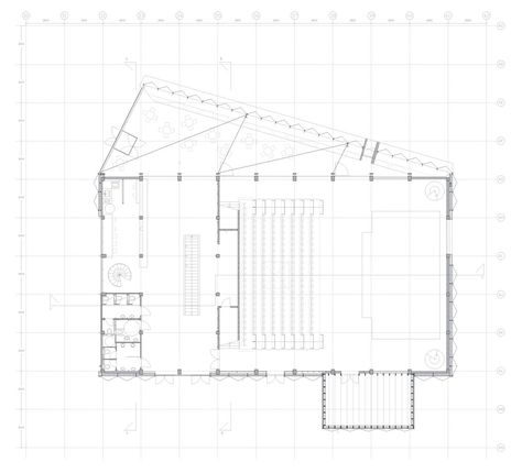 Gallery of Taastrup Theater / COBE - 16 Theater Plan, Theater Ceiling, Theatre Curtains, Ceiling Plan, Plan Drawing, Social Housing, Concrete Structure, Ground Floor Plan, Old Building