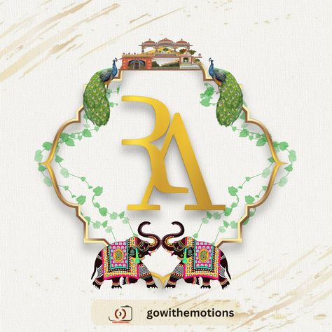 A & R Wedding Logo, Indian Wedding Logo, Indian Wedding Invitation Box, Wedding Initials Logo Design, Wedding Initials Logo, Lcd Unit, Royal Indian Wedding, Mithai Boxes, Indian Wedding Invitation Card Design