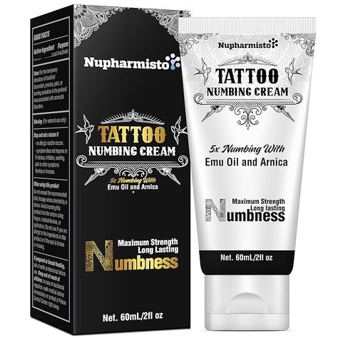 6 Hours Maximum Strength Numbing Cream Tattoo (2oz/ 60ml), Painless Tattoo Numbing Cream, Numbing Cream for Tattoos Extra Strength with 5x Numbing, Emu Oil and Arnica. 2oz/ 60ml Numbing Cream For Tattoos, Numb Tattoo, Tattoo Numbing Cream, Painless Tattoo, Cream Tattoo, Fridge Photos, Tattoo Techniques, Emu Oil, Numbing Cream