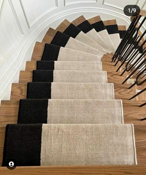 Baby Donkeys, Runner Stairs, Luxury Stairs, Luxury Carpet, Interior Stairs, Velvet Collection, House Stairs, Black And Beige, Stair Runner