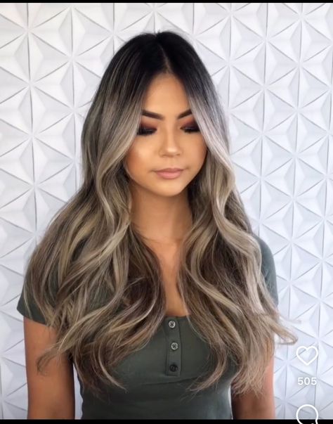 Shadow Root Brown To Blonde, Shadow Root Blonde, Brown Hair Inspiration, Black Hair Balayage, Ash Blonde Balayage, Color Balayage, Shadow Root, Dark Hair With Highlights, Hairstyle Inspiration