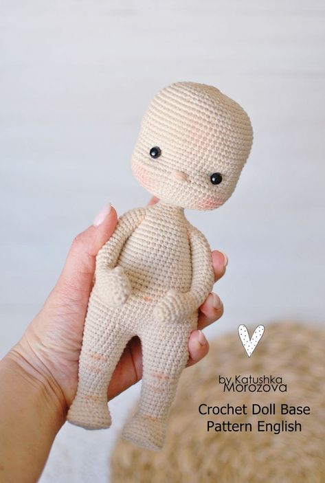 Crochet Doll Base Pattern, Crochet Doll Base, Crochet Teddy Bears, Doll Base, Crochet Bodies, Doll Amigurumi Free Pattern, Doll Patterns Free, Crochet Doll Tutorial, Crochet Shoes Pattern