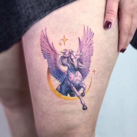 Pegasus Tattoo, Gallery Tattoo, Free Tattoo Designs, Funky Tattoos, Unicorn Tattoos, Greek Mythology Tattoos, Forest Tattoos, Mythology Tattoos, St Augustine Fl