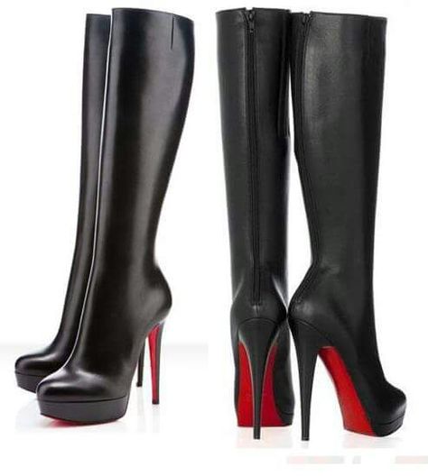 Christian Louboutin Outfits With Louboutin Heels, Louboutin Boots, Woman Boots, Christian Louboutin Boots, Dr Shoes, Cat Woman, Girly Shoes, Aesthetic Shoes, Beautiful Boots