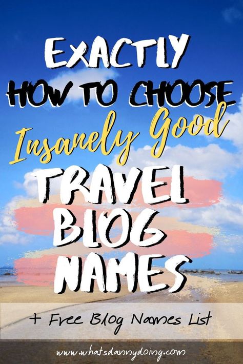 HOW TO CHOOSE TRAVEL BLOG NAMES GUIDE! Deciding an epic blog name is an essential first step to starting a blog. It might sound easy, but choosing the name is a big deal. Your blog name represents you and your brand. It's how people will refer to you all over the web. You want to blog name to be memorable, catchy, and on-brand. How do you decide what to call it?! I hope this guide to choosing epic travel blog names (+ a free list of names!) helps. #travelblog #travelblognames #blognames Travel Blog Names, Become A Travel Agent, Youtube Names, Names List, Travel Store, Travel Secrets, Travel Marketing, Instagram Names, Starting A Blog