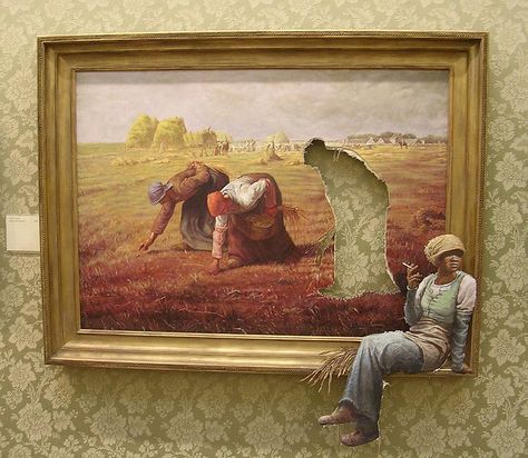 This Banksy painting "Cigarette Break" is so dope. Thanks @RichardVialet for putting me on to it. Banksy Quotes, Thrift Store Art, Art Amour, Street Art Utopia, Istoria Artei, Galleria D'arte, Banksy Art, Wow Art, Art Et Illustration