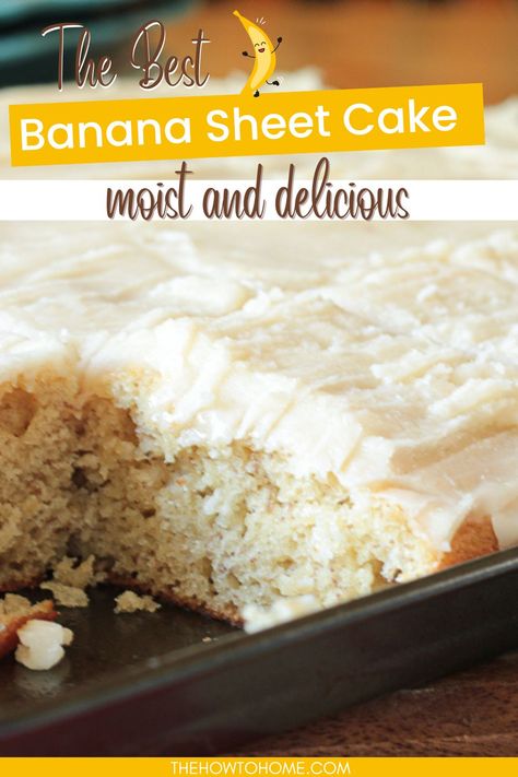 Banana Cake Sheet Cake, Banana Cake Bars Recipe, Fiesta Banana Cake, Banana Sheet Cake Browned Butter, Potluck Banana Cake, Texas Banana Sheet Cake, Frosted Banana Cake, Banana Texas Sheet Cake Recipe, Southern Banana Cake Recipe