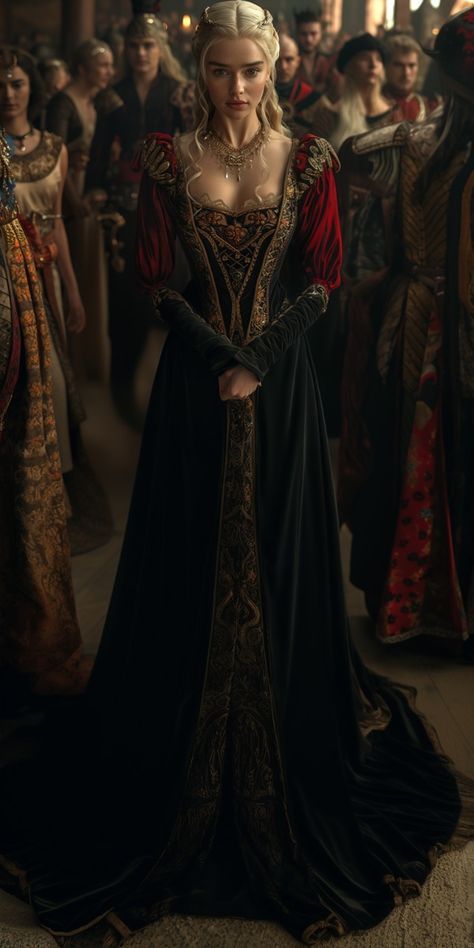 Hi My Friends If you feel boring so visit my website for entertaining Royalty Outfits Female, Dragon Queen Outfit, Targaryen Outfit Dresses, Valyrian Fashion, Targaryen Wedding Dress, Targaryen Outfit, Game Of Thrones Dresses, Targaryen Dresses, Targaryen Dress