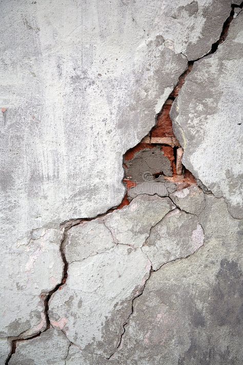 Rust Photography, Cracked Earth, Cracked Concrete, Break Wall, Cracked Wall, Earth Element, Foundation Repair, Texture Inspiration, Old Wall