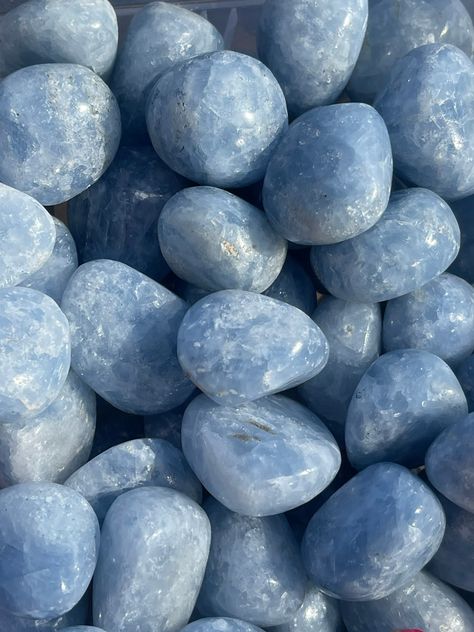 Buy Blue Calcite Tumbled Stones, Polished Gemstone, Blue Calcite Crystals Online in India - Etsy Pretty Blue Things, Sapphire Stones Aesthetic, Blue Stone Aesthetic, Blue Aesthetic Crystal, Light Blue Music Aesthetic, Cadet Blue Aesthetic, Happy Blue Aesthetic, Blue Crystals Aesthetic, Slate Blue Aesthetic