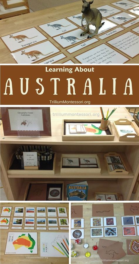 Montessori Activities for Learning About Australia Australia Montessori, Homeschool Australia, Australia Geography, Australia For Kids, Around The World Theme, Montessori Geography, Geography Activities, Montessori Lessons, Homeschool Geography