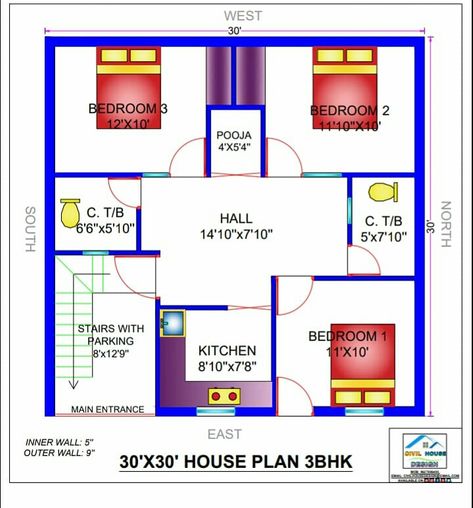 30x30 Floor Plans 2 Bedroom, 30 30 East Facing House Plans, 30x30 House Plans 3 Bedroom, 2 Bhk House Plan With Pooja Room, 3bhk House Plan With Pooja Room, 2bhk House Plan With Pooja Room, 900 Sq Ft House Plans 3 Bedroom, 30×30 House Plan, 30x30 Floor Plans