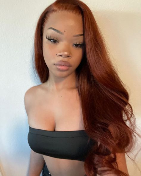 Pelo Color Cobre, Pelo Color Vino, Wigs Bob, Ginger Brown, Ginger Hair Color, Dyed Hair Inspiration, Glueless Wigs, Full Frontal, Dyed Natural Hair