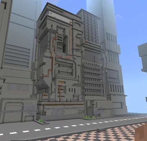 Building Minecraft Ruined City, Sci Fi Minecraft, Minecraft Large House, Minecraft Industrial Building, Minecraft Factory, Minecraft Mega Base, Minecraft Industrial, Minecraft Cyberpunk, Scenarios Ideas