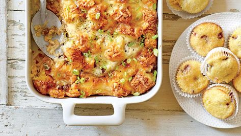 This casserole is rich, delicious, and worthy of Saturday brunch. Croissant Casserole, Croissant Breakfast Casserole, Southern Living Recipes, Croissant Breakfast, Saturday Brunch, Breakfast And Brunch, What's For Breakfast, Christmas Breakfast, Breakfast Recipes Casserole