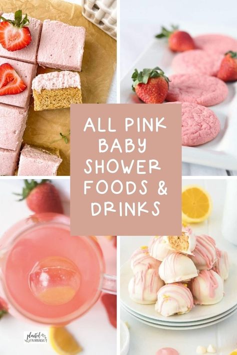 Pink Fruit Dip, Pink Baby Shower Food, Food For Baby Shower, Pink Baby Shower Cookies, Pink Appetizers, Baby Shower Foods, Shower Punch, Baby Shower Appetizers, Food For Baby