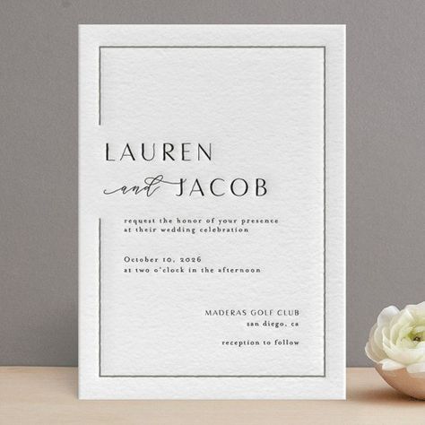 Wedding Invitation Layout, Minted Wedding Invitations, Engagement Invitation Cards, Invitation Layout, Wedding Invitation Trends, Minimal Wedding Invitation, Black Wedding Invitations, Letterpress Invitations, Digital Wedding Invitations