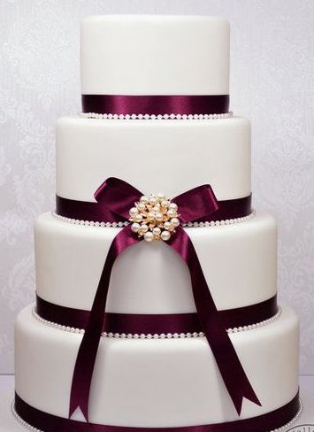 Wedding Cake Simple Buttercream, Wedding Cakes Simple, Wedding Cake Simple Elegant, Cakes Simple, Burgundy Wedding Cake, 4 Tier Wedding Cake, Pearl Cake, Wedding Cakes Elegant, Purple Wedding Cakes