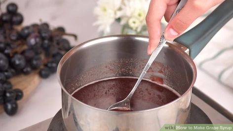 How to Make Grape Syrup: 13 Steps (with Pictures) - wikiHow Grape Syrup Recipe, Grape Syrup, Make Syrup, Candied Fruit Recipes, Grape Jam, Jam Recipes Homemade, Random Recipes, Grape Jelly, Candied Fruit