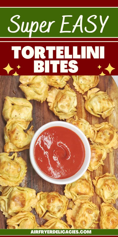 Crispy air fryer tortellini without breading, perfect for a quick snack or appetizer. Tortellini Appetizers, Air Fryer Tortellini, Tortellini Bites, Tortellini Appetizer, Fast Appetizers, Family Snacks, Garlic Dip, Appetizer Bites, Party Appetizer