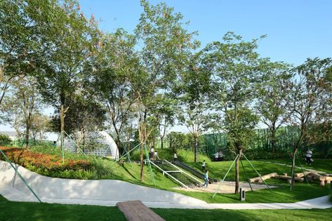 ZIYUE MANSION by GM Landscape Design – mooool Playgrounds Architecture, Playground Landscaping, Landscape Design Drawings, New Urbanism, Urban Forest, Playground Design, Urban Park, Garden Park, Parking Design