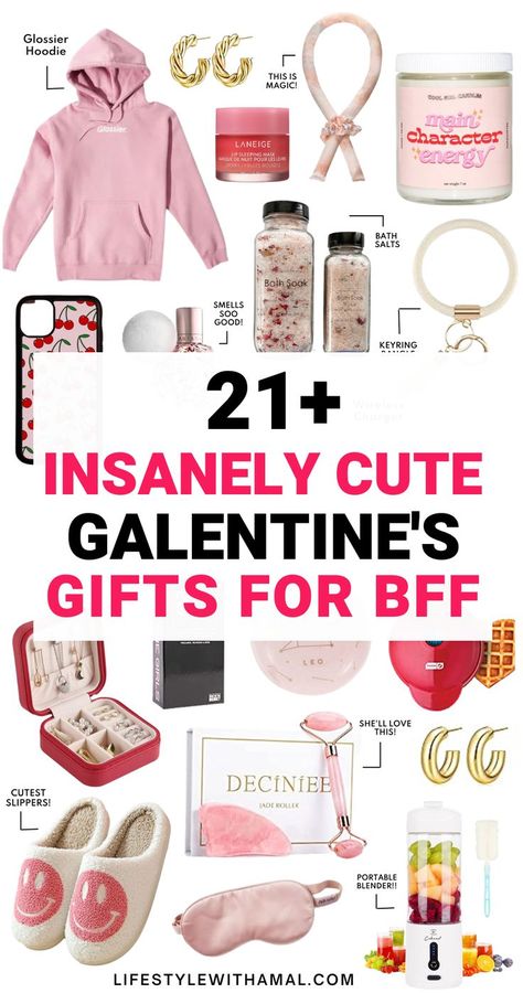 Valentine’s Day Presents For Best Friend, Valentine Gifts For Women Friends, Valentines Best Friend Gift, Valentines Friends Gift Ideas, Adult Friend Valentine Gifts, Valentine's Day Gifts For Friends, Galentines Gifts Idea Basket, Valentine’s Day Gift Basket For Friends, Galentines Gifts Basket Ideas