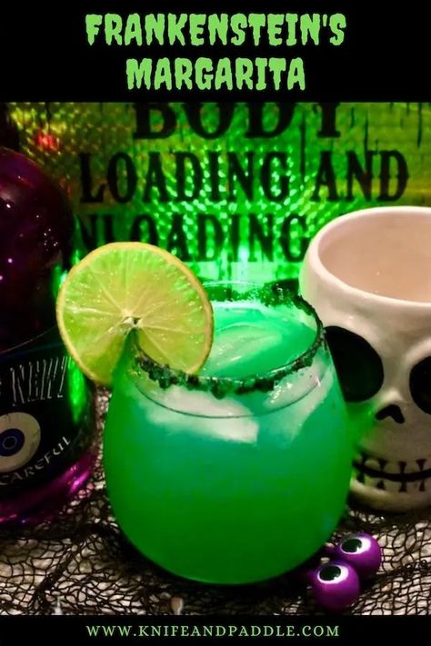 Frankenstein Margarita, Apple Cider Martini, Cider Martini, Apple Margarita, Margarita Salt, Green Cocktail, Best Tequila, Silver Tequila, Halloween Cocktails