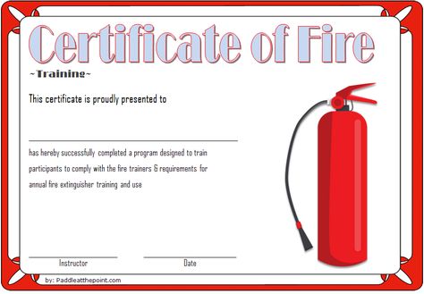 Fire Extinguisher Certificate Template (6) - TEMPLATES EXAMPLE | TEMPLATES EXAMPLE Fire Safety Certificate, Fire Safety Training, Certificate Images, Baby Dedication Certificate, Student Certificates, Certificate Format, Birth Certificate Template, Fire Training, Training Certificate