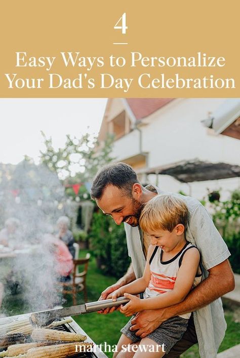 We share how to make your Father's Day celebration memorable and fun for everyone! By planning your Father's Day party based on your Dad's favorite foods, pastimes, and hobbies, you can put together a perfectly personalized Father's Day celebration—here's how. #marthastewart #fathersday #giftideas #diygifts #handmade Father’s Day Surprises, Father’s Day Cookout Decorations, Father’s Day Celebrations, Father’s Day Lunch Party, Breakfast In Bed Father’s Day, Open House Staging, Grilling Accessories, Grill Tools, Steel Grill