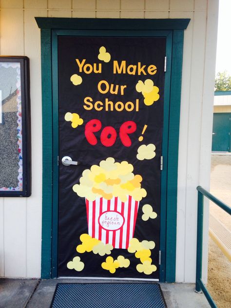 Thank You Door Decorations, Teacher Appreciation Doors Ideas, Principal Door Decorations, Dr Seuss Classroom Door Ideas, Popcorn Theme Classroom, Popcorn Teacher Appreciation, Teacher Appreciation Decorations, Dr Seuss Classroom Door, Custodian Appreciation