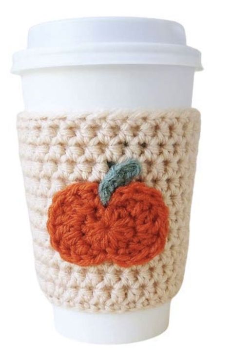 To Go Coffee Cups, Pumpkin Applique, Cozy Cover, Coffee Cup Cozy, Coffee Cup Sleeves, Pumpkin Coffee, Mug Cozy, Cup Sleeve, Fall Drinks